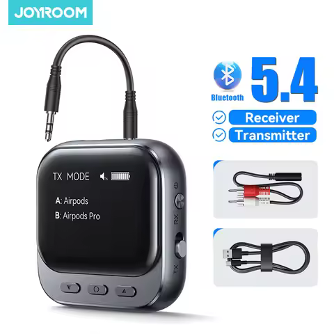 Joyroom Car Bluetooth 5.4 Receiver Transmitter 2-IN-1 AUX Car Bluetooth Adapter With LED Display TX/