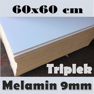 Triplek Melamin 9mm 60x60 cm Custom Triplek Putih Doff 9mm