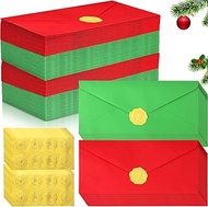 Cholemy 200 Pack 4 1/8" x 9 1/2" Envelopes Red and Green Envelopes 120 GSM Self Adhesive Greeting Card Pockets for Mailing Christmas Holiday Small Gift Cards Invitations Business Notes