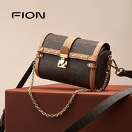 [Ready Stock Original Genuine Product High Version Shipped within 24 Hours] Fion/Fion Boston Bag 2023 New Style Cylindrical Pillow Bag High-End Texture Niche Cross-Body Bag Female