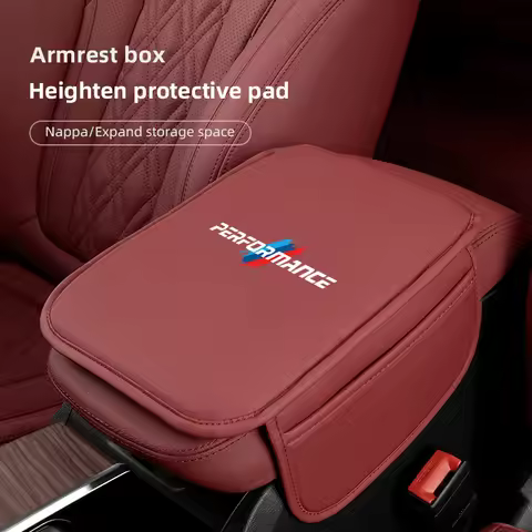 Center Console Arm Rest Protector Leather Car Armrest Box Pad Storage Pocket For BMW Performance E46