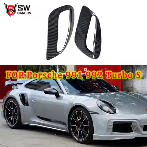 Carbon Fiber Side Vents Trim Air Vent Cover For Porsche 911 992 Turbo S Coupe 2-Door 2019+ Rear Side