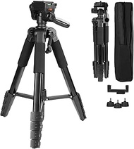 MINICOR Aluminum Tripod with 3/8''Adapter Pro Series - 5-Section Telescopic 19-75in with Oxford Carr