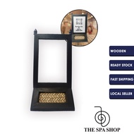 Wooden Frame With Stand Anyaman Mengkuang QR Code MySejahtera QR DuitNow Frame In
