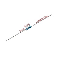 CHIP 100pcs 0.25W 1/4W Metal Film color Ring Power Resistor 0.1-10M 0.15 0.2 0.3 2 4.7 10R 47 100 22