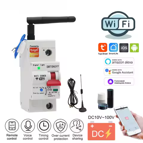 Tuya Smart life WiFi DC Smart Circuit Breaker overload short circuit protection