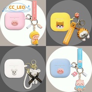 For AirPods 4 Case Compatible with AirPods 4 Silicone Soft Case Cartoon Piggy Keychain Pendant AirPo