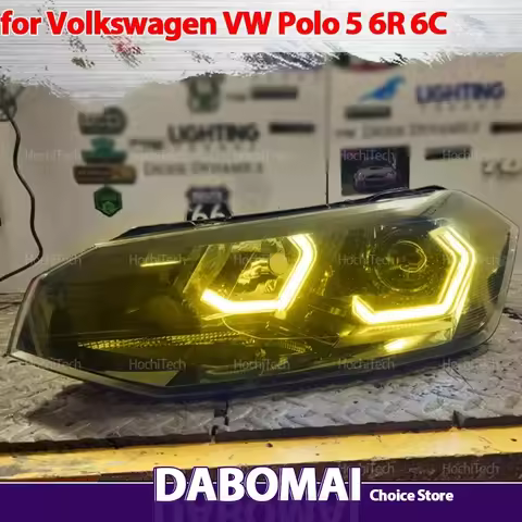 LED Crystal Angel Eyes Ring M4 Style DRL DTM Shape Light White Lemon Yellow for Volkswagen VW Polo 5