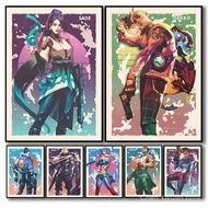 Pop Shootout Game Valorant Poster Set Neon Skye Gekko Harbor Jett Gun Canvas Print Wall Art Decor Ga