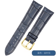 Dây Đeo Đồng Hồ Da Thật Đầu Lớp Màu Xanh Lam Mềm Mại Họa Tiết Rồng Phụ Kiện Nữ Thay Thế Dây Đeo Đồng