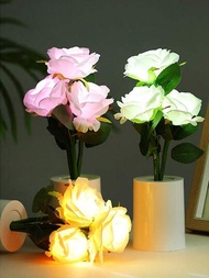 單朵玫瑰LED夜燈 創意仿真花束床頭燈 氛圍燈 家居桌面裝飾