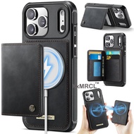 MagSafe Wallet Leather Phone Case for IPhone 17E 17 Pro Max 17 Air 16E 16 PLUS PRO MAX Detachable Ca