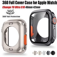 Change To Ultra 360 Full Protector Case for iWatch 46mm 45mm 44mm 41mm 42mm Tempered Glass Screen Pr
