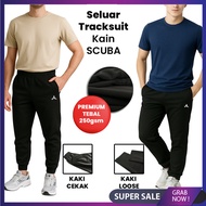(BS) UNISEX TRACKSUIT PLAIN ALGITUS SCUBA 250GSM KIDS ADULT / SELUAR TREK BUDAK DEWASA PREMIUM SUKAN