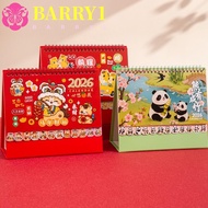 BARRY1 Horse Year Calendar, Horse/Panda Chinese Style 2026 Desk Calendar, Date Planner Cartoon Coil 
