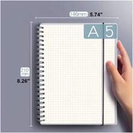 A5/B5/A4 Grid Coil Elastic Band Side-Flip Notebook/Notepad Back To School