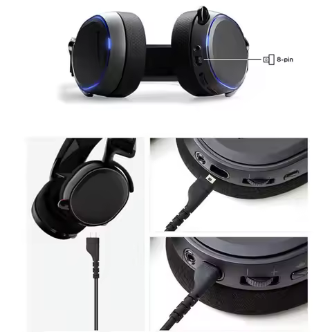 Black Headphone Sound Cable 1.5m/4.9ft Length Headphones Cord for SteelSeries Arctis 3 Arctis 5 Arct