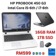 Slim HP Probook 450 Gaming Laptop i7-6th / 16GB Ram / 1TB SSD / Window 10 Pro Original / 15.5inch