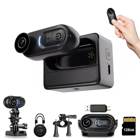 4K Wearable Thumb Action Camera WiFi Hat Camera for Cycling Travel Vlog Hands Free POV Cam