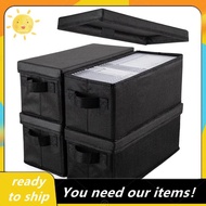 CD Storage Boxes Pack of 4 CD Case Storage - 14.1" X 6.2" X 5.5" Container Holds 30-165 Discs in CD 