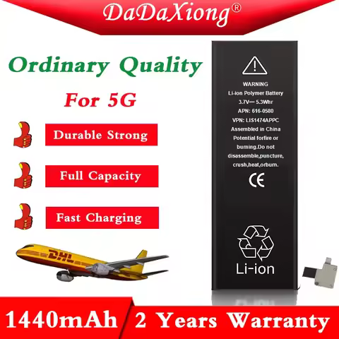 DaDaXiong 10pcs/Lot High Quality 1440mAh 3.7V Battery For IPhone 5 5G 0 Zero Cycle Replacement