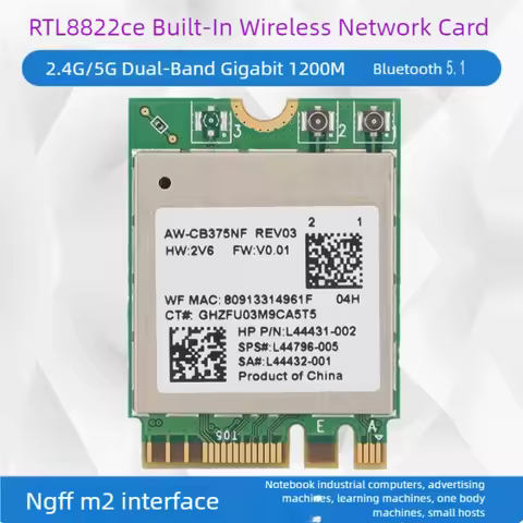 Original RTL8822CE 5G Dual-band Gigabit Built-in Wireless Network Card 5.1 Bluetooth M.2 1200M Suita