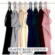 Elastic Band Chiffon Shawl (Beli 6 dapat 1 inner snow cap tali)