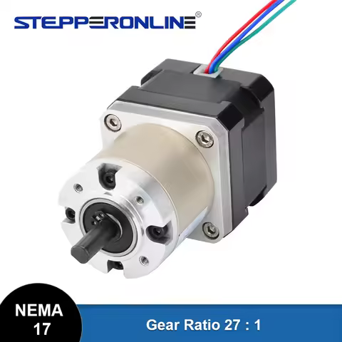 STEPPERONLINE Nema 17 Stepper Motor 4-lead 0.4A 0.52N.m Planetary Gearbox Motor Nema 17 Ratio 27:1 f