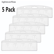 [lightoverflow] Pa Of 5 Horizontal Half Card Badge Holder For Swipe ID Cards Frosted Rigid Polycarbo
