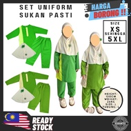 TADIKA PASTI UNIFORM PEREMPUAN  SET BAJU DAN SELUAR TUDUNG KAIN COTTON & LICIN KOSHIBO
