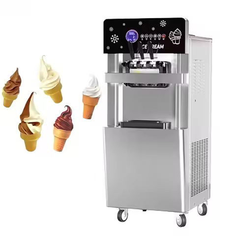 Commercial Italian Ice Cream Machine Soft Ice Cream Making Machine Three Flavors Snow Ice Cream Make