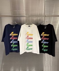 welldone moon彩色漸變彈幕印花短袖T恤寬鬆半袖男女同款