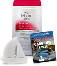 Leisure Time Spa 56 Chlorinating Granules 5lb พร้อม LeisureQuip ScumBoat Scum Absorber & Hot Tub Car