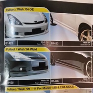 Toyota Wish various type front side rear bodykit skirting