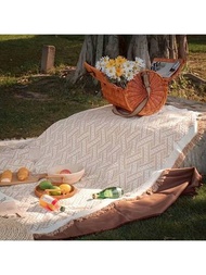 戶外野餐毯、格紋圖案沙發蓋毯、露營帳篷墊、防撕裂休閒毯、沙發巾、桌布、地毯 - 防潮、保暖、家用