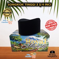 Songkok Hitam Dewasa Tinggi 3 3/4 Inci Crown Lilitan Dalam Menggunakan Soft PVC Leather Sekolah Agam
