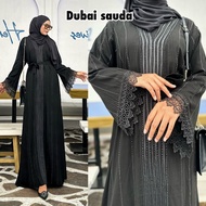 Abaya Hitam Turkey Gamis Dress Maxi Arab Saudi Bordir Turki Dubai