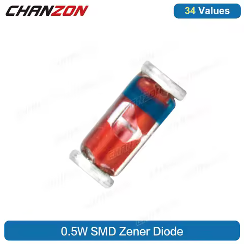 34 Values 0.5W SMD Zener Rectifier Diode Kit 2V 3V 3.3V 3.6V 5.1V 5.6V 7.5V 10V 12V 13V 15V 16V 18V 