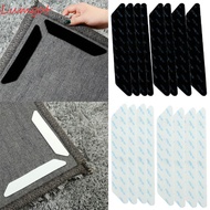 MERY 8 pcs Rug Tape Silicone Washable Hardwood Floors Reusablefor Carpets Silicone Sticker Rug Gripp