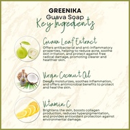 ✿ ◫ ◆ Greenika Organic Herbal Guava Extract Soap Heals Wounds Fast Antibacterial
