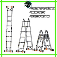 Telescopic Ladder Tangga Lipat Heavy duty Multipurpose Ladder Double Sided Aluminium Foldable Extend