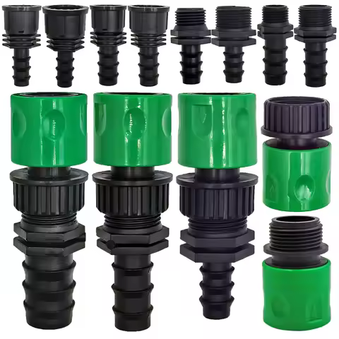 WUJIE 3/4'' Quick Connector Nipple EURO Barb Threaded Adapter for 16mm 20mm PE Hose Pipe Garden Drip