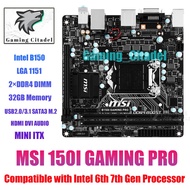 Used MSI B150I GAMING PRO DDR4 MINI ITX Motherboard Compatible with Intel 6th 7th Gen Processors Tes