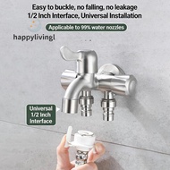 happylivingl Stainless Steel 3 Way Faucet Three Tap Bathroom Kitchen Water Washer Tap Faucet