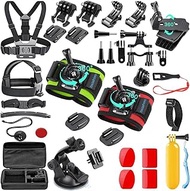 SmilePowo 51-in-1 Action Camera Accessories Kit for GoPro Hero 10 9 8 Max 7 6 5 4 3 3+ 2 1 Black GoP