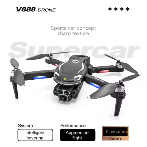 V888 Drone 8K HD Triple Camera Aerial Professional Obstacle Avoidance Optical Flow Positioning Brush