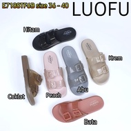 E7188TF6B LUOFU ORIGINAL jelly soft rubber sandals for women, imported ban2 slippers