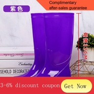 YQ59 Rain Boots Women's Rain Boots High-Top Waterproof Shoes Rubber Shoes Shoe Cover Rubber Boots Fashion Long Tube Flee