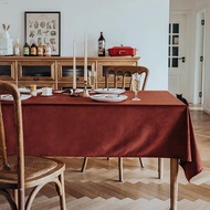∈Kain meja merah bata retro Perancis Nordic ins Krismas baldu alas meja meja kopi ringkas alas meja penutup meja persegi