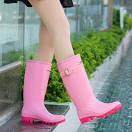 QiaoYiLuo รองเท้า หน้า ฝนรองเท้าบูทกันน้ำแฟชั่นผู้หญิงรองเท้าบูทกันฝนกันลื่นกันน้ำสูงรองเท้าบูท Martin รองเท้าบูทกันฝน